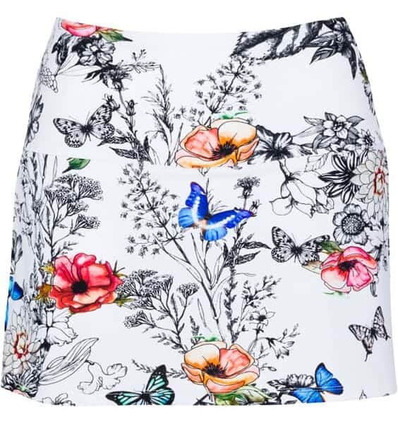 81486-High Waist Tennis Skirt Flower Pop Print